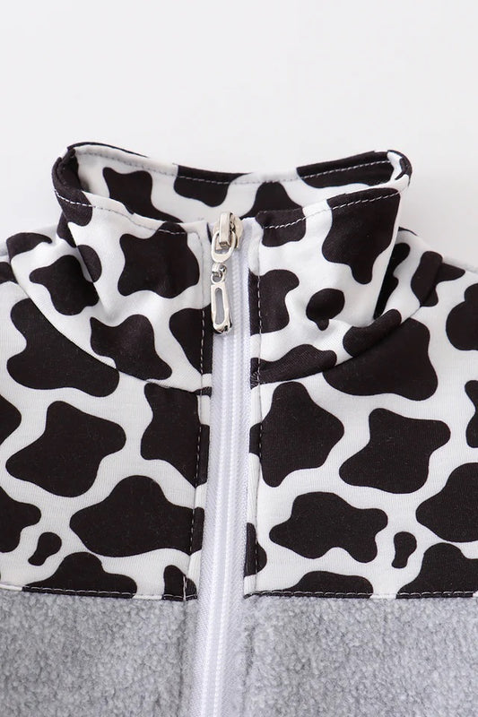Cow print fleece