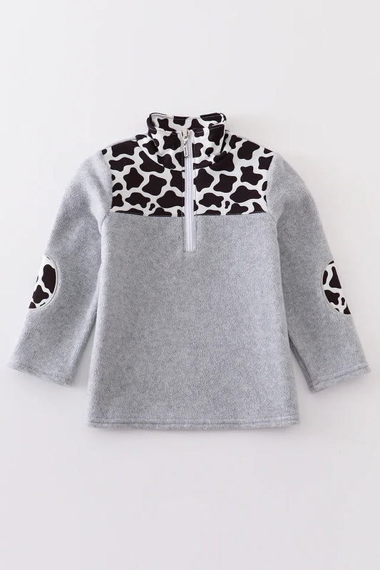 Cow print fleece