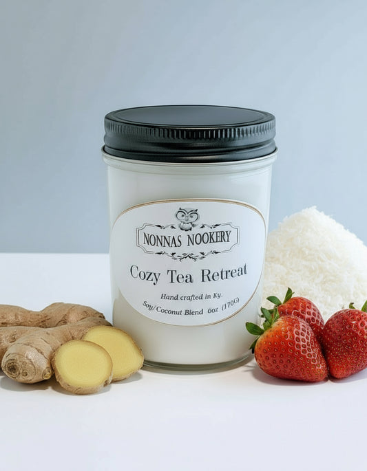 "Cozy Tea Retreat"- 8oz. Candle