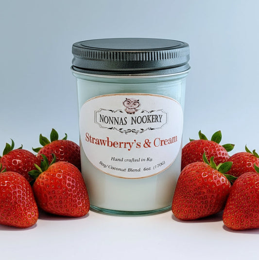 "Strawberry & Cream"- 8oz. Candle