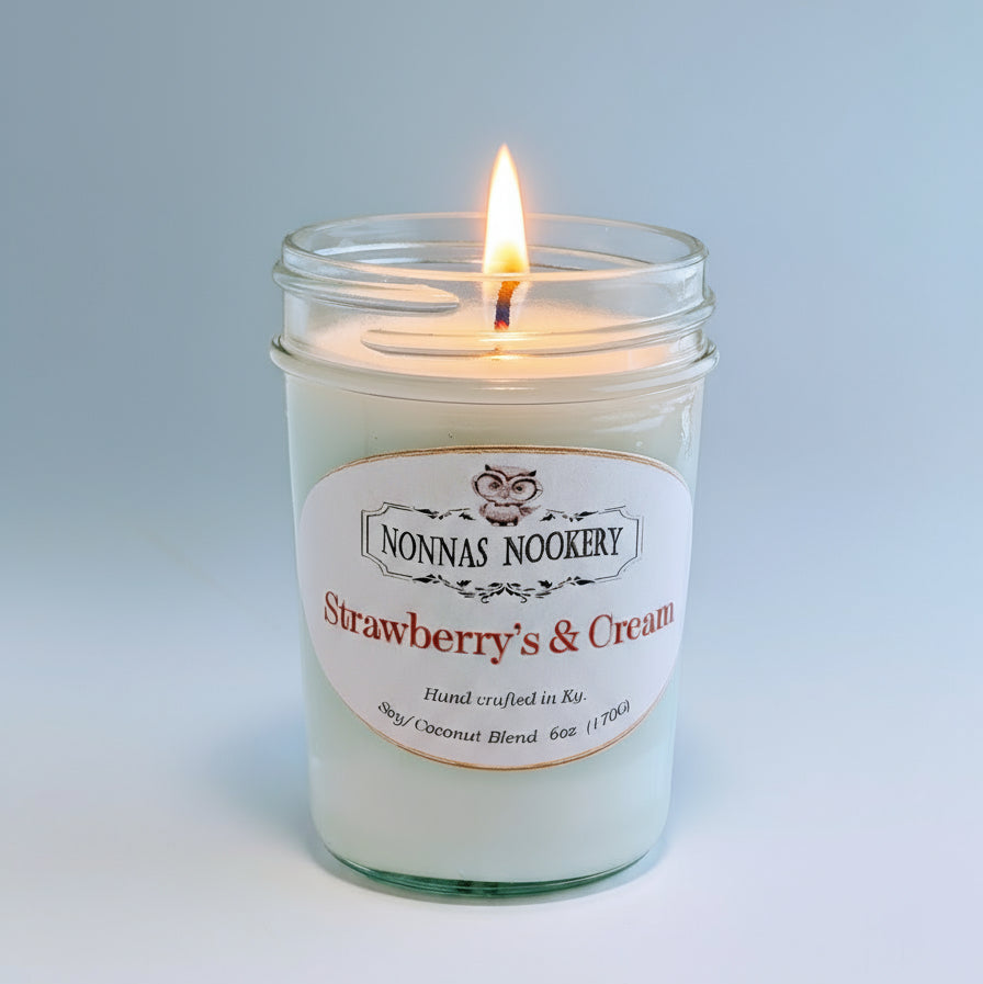 "Strawberry & Cream"- 8oz. Candle